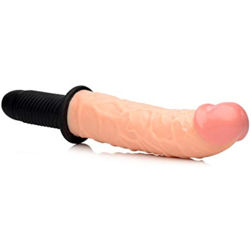 Onslaught 13 Mode Xxl Vibrating Giant Dildo Thruster - Flesh, 13.5 Inch