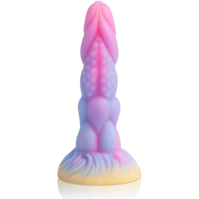 Monster Fantasy Dildo 8.14 Inch, Glow In The Dark Thick Silicone, Flexible And Soft, Ribbed Beginner Adult Sex Toy, Alien Dildo, Suction Cup Anal Dildo For Women And Couples