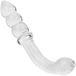 Double-Ended Glass Anal Beads Bent Pleasure Wand Anal Sex Toy Men And Women Masturbation Penis Anal Plug
