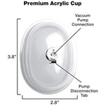 Small Vaginal 3.8" Pumping Cup Attachment, Clear, 1 Count