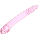 9.2" Pink Double-Ended Penis Pleasure Wand With Spiral Texture And Vivid Glans Anal Butt Plug For G-Spot Stimulation