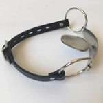 Bdsm Stainless Steel Tongue Depressor Mouth Gag Pu Leather Head Harness Bondage Restraints Adult Slave Fetish Coupels Sex Toys (Silver)