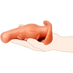 Pitaya Anal Plug, Super Soft Butt Plug, Fruit Dildo, G-Spot Orgasm Masturbation Device, Anal Training Device, Training Sex Toys With T-Shaped Base For Men And Women Silicone Gold (S)