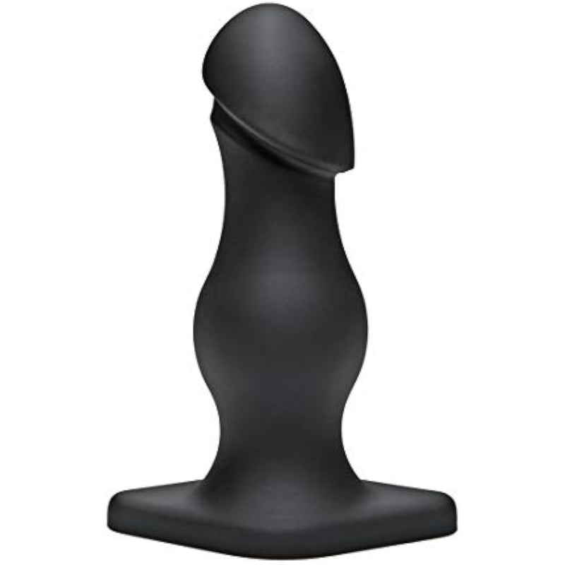 Doc Johnson Titanmen - The Rumpy - 6.5 Inch Durable Anal Plug with 6.9 Inch Girth and Phallic Tip - Flared Safety Base - Matte Finish - Butt Plug - Black