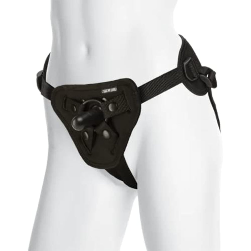 Doc Johnson Vac-U-Lock Platinum - Corset Harness with Vac-U-Lock Plug and 3 Different Sized O-Rings - Compatible with O-Ring and Vac-U-Lock Dildos - Accomodates Up-To 60" Waist