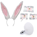 5Pcs Anal Plug Butt Plug Set Faux Fur Rabbit Bunny Tail Anales Plug Women'S Bunny Costume Set For Women Man Beginners Adult Couples