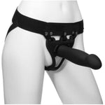 Doc Johnson Body Extensions - BE Bold - Hollow Strap-On System - Silicone Harness with Elastic Waist Band and Large Hollow Dildo