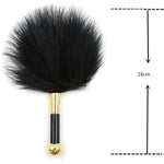 Sm Flirting Feather Tickler Feather Tickler Multi-Function Cosplay Feather Teaser Small Anal Plug Stainless Steel Butt Plug Skin Stimulator Black