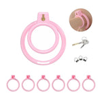 Male Chastity Device Penis Cage With 6 Different Sized Rings Chastity Cage With Invisible Lock For Exercising A Man'S Penis Sex Toys Lightweight Resin Cock Cage Comes In 4 Sizes (1.65In,Pink-A)