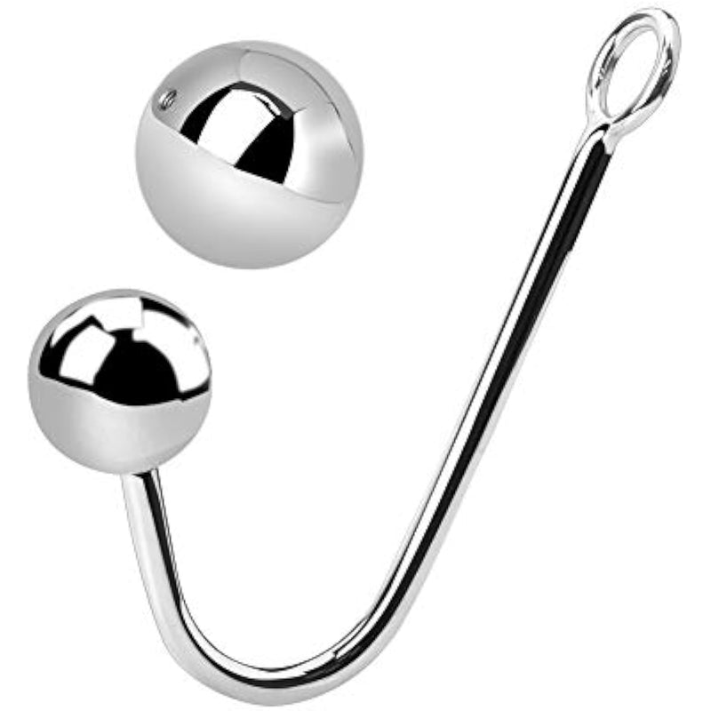 Anal Hook, Solid Single Ball Rope Hook With 2 Replaceable Balls And Ring, Bondage Fetish Sex Toy For Unisex Adult (0.77 Pounds)