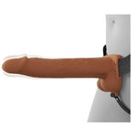 Fantasy X-tensions Elite 8 Inch Vibrating Hollow Strap-On with Harness and Lube | Erectile Dysfunction Aid | Harness Compatible Strap-on Dildo | Realistic Dildos