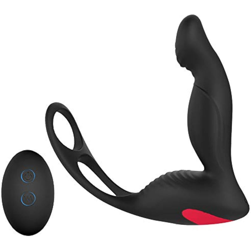 3-In-1 Remote Control Prostate Massager Vibrator With Penis Ring And Ball Loop, 9 Speeds Rechargeable Anal Sex Toy Waterproof G-Spot Vibrating Stimulator For Men Women Couple