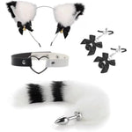 Anal Plugs Butt Plug Tail Plug Butt Plug With Tail Fox Tail Plug,Stainless Steel Anal Butt Plug With Faux Fox Tail And Ear-Anal Stopper Tail Sex Toy For Sm Adult Couples Games Or Cosplay