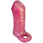 Realistic Penis Extender Sleeve Men Cock Sleeve Enlarger With Penis Ring: Silicone Penis Extension Sleeve Male Adult Sex Toy, Soft Penis Sleeve Man Sex Tool (Color B)