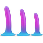 Anal Plug Trainer Kit:3Pcs Silicone Butt Plugs Soft Anal Sex Toys Kit, Waterproof Anal Plugs Trainer Set For Adult Starter Beginner Men Women Couples Prostate Massage Anal Plugs Toys(Purple Blue)