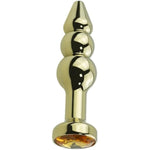 Anal Beads Jewelry Metal Butt Plug Anal Trainer Toy Fetish Anal Plug Sex Tools For Couple(Gold)