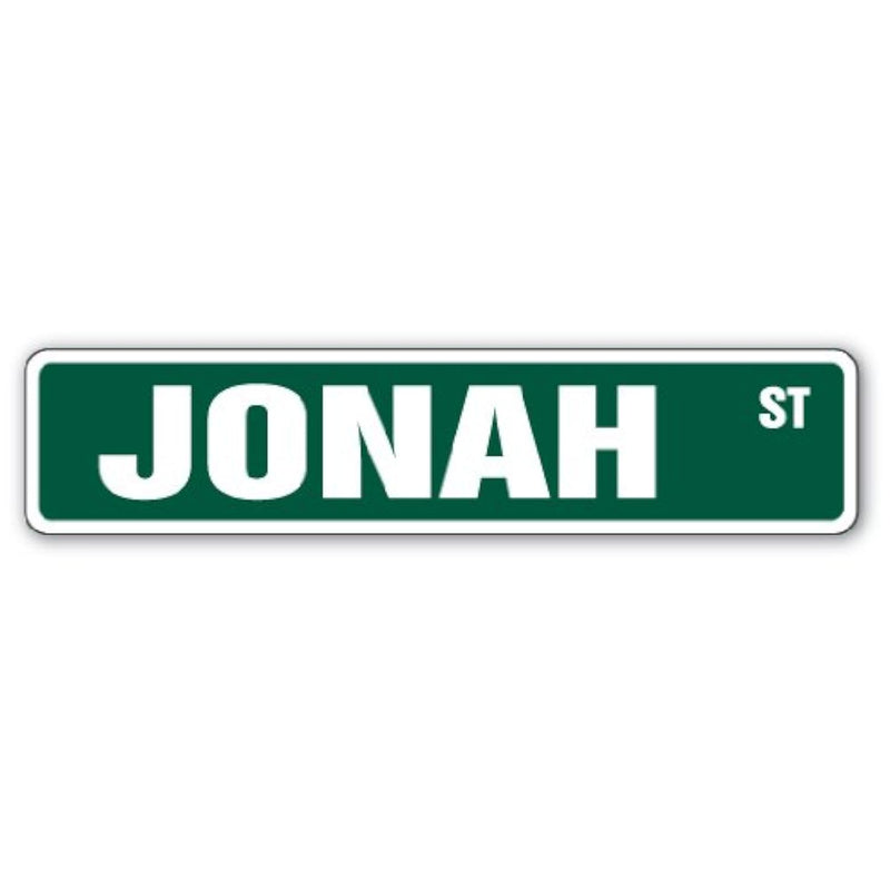 Jonah Street Sign Childrens Name Room Sign | Indoor/Outdoor |  18" Wide Plasti