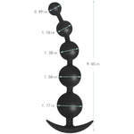 Long Black Anal Beads Butt Plug Anal Sex Toys With Anchor Base, Premium Silicone G Spot Dildo Deep Anal Trainer Beginner And Advanced Player Masturbators For Men Women (5 Beads)