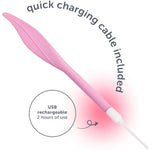 Vibrating Feather Tickler With Silk Sash, 5 Vibration Settings, Body-Safe Silicone, Fully Waterproof, And Usb Rechargeable