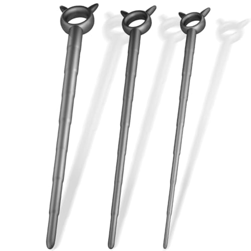 Urethral Sounds Set - 3 Pcs Silicone Penis Plug 11.81 Inch Cone Shaped Urethral Dilator With Safe Ring - Masturbation Rod For Men
