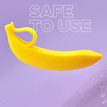 Yellow Banana-Shaped Silicone Anal Plug with Pull Loop for Men and Women - Prostate Massager and G-Spot Stimulator