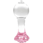 Pink Rose Glass Anal Butt Plug Trainer Crystal Anal Plug Anal Sex Toy Transparent Butt Plug Anal Toys For Men Women Lover Anal Expander Training Sex Toys Anus Dilator Dildo (L)