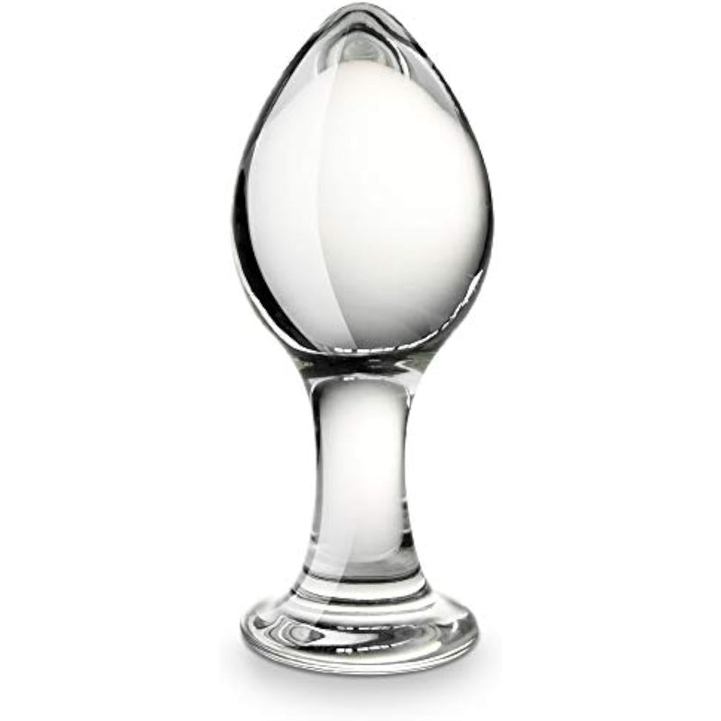 Glass Anal Butt Plug, Crystal Anal Trainer Sex Toys With Long Neck, 4.26 X 1.73 Inch Unisex Bum Plug For Men Women