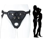 Double Penetration Strap On Harness Pants Adult Anal Sex Toy With Double Hole For Male Couples Adjustable Wearable Dildo Pants Bdsm Sex Restraint With Two O Rings Universal For Different Penis Sizes