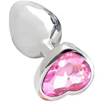 Metal Anal Plug, Tapered Butt Plug With Heart Base Anal Trainer For Prostate Massage G-Spot Stimulation Adult Sex Toys For Men Women Couples (S)