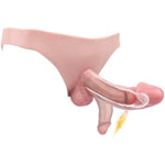Wearable Dildo Panty, Realistic Strap-On Harness With Silicone Hollow Dildos, Male Penis Extender Cock Sleeve G-Spot Stimulator Sex Toys For Male Couple Pegging Boxer Briefs