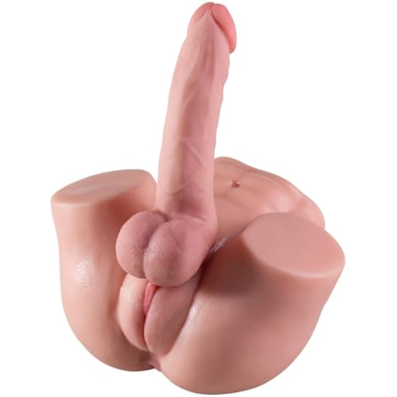 3 In 1 Sex Doll With Realistic Dildo Vagina Anus, Sex Toy With Flexible Dildo For Women,Transsexual Love Doll With Penis&Pussy For Woman Men Gay Unisex Masturbation Couple Adult Sex Toy (Fair)