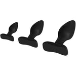 Anal Plug Training Sets, 3Pcs Silicone Butt Plugs Trainer Sex Toys For Men, Women And Couples (Black)