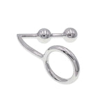 Metal Ball Anal Plug and Pull Ring Two-in-One Sex Toy for Male Masturbation