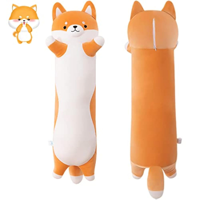 Shiba Inu Soft Plush Pillow Long Cute Corgi Dog Plush Husky Plush Pillow Akita Plushie Body Pillow Stuffed Animals Toy For Adults Kids Gift, 70Cm/27.55Inch