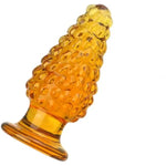Glass Anal Plug Yellow Crystal Butt Plug For Advanced & Beginner?Sex Toys For Women Men Masturbation