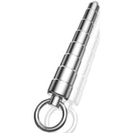 Urethral Sounds – 3.54-Inch-Long Stainless-Steel Cone Shaped Penis Plug Urethral Dilator With Safe Ring - Masturbation Rod For Men (L: 0.35-0.62 Inch)