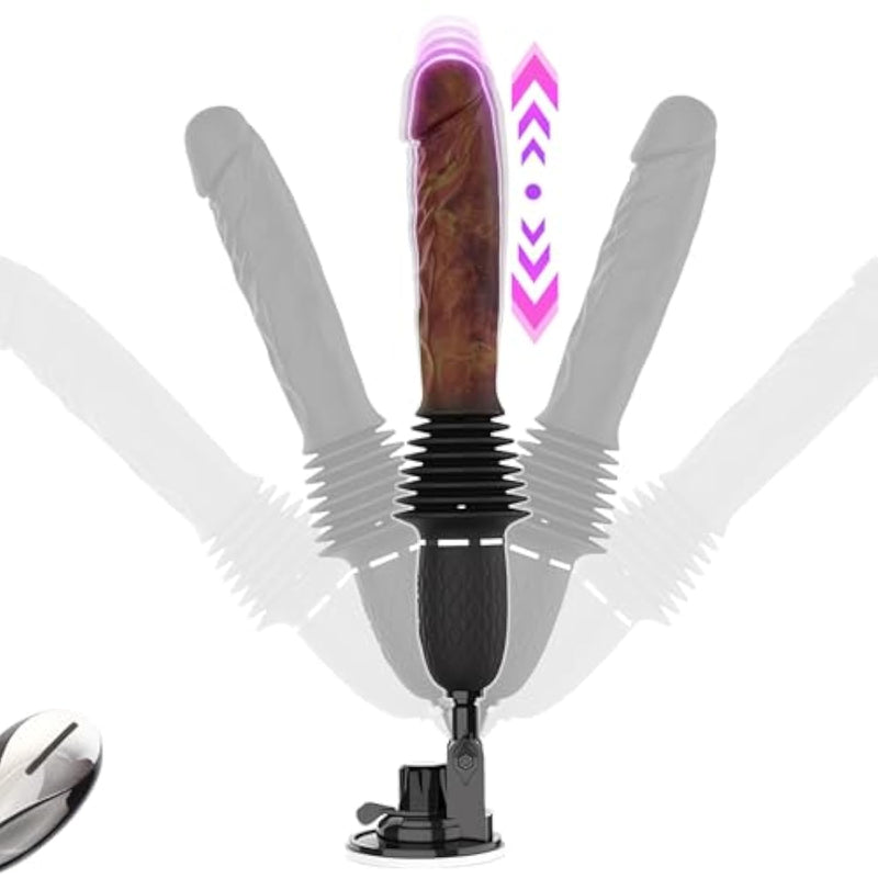 Sex Machine Thrusting Dildo, Dildo Machine With 10 Vibrating & 3 Thrusting & Heating Mode, Remote Control Thrusting Vibrator With Powerful Suction Cup, Adult Sex Toys For Women Men Masturbation