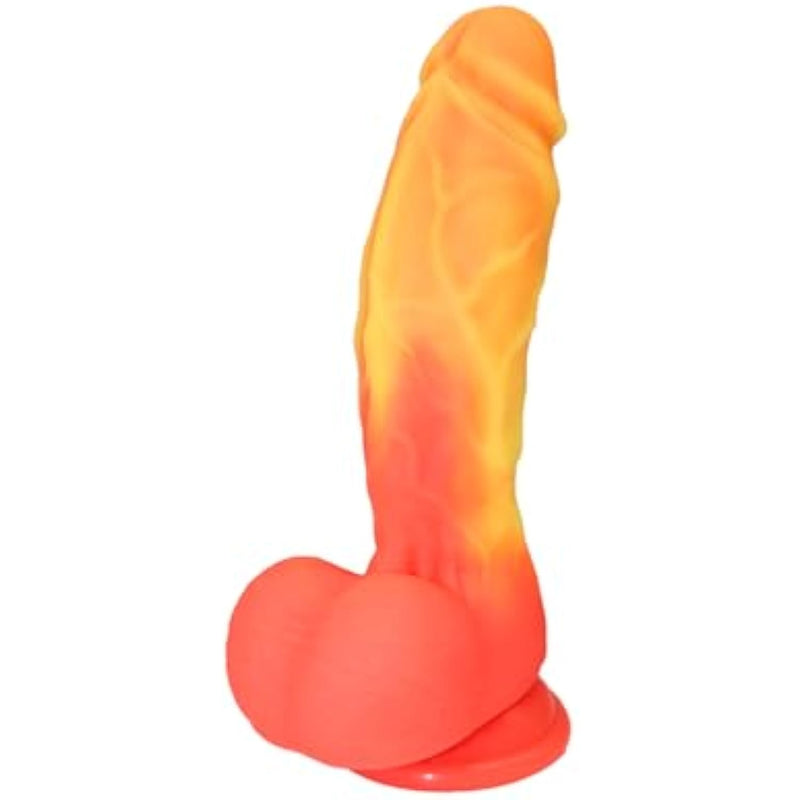 Sex Toy For Women 8.66 Inch Realistic Silicone Dildo, With Strong Suction Cup For Hands-Free Play, Realistic Penis For G-Spot Stimulation Dildos (Orange)