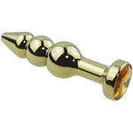 Anal Beads Jewelry Metal Butt Plug Anal Trainer Toy Fetish Anal Plug Sex Tools For Couple(Gold)