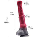 12 Inch Realistic Squirting Dildo Ejaculating, Lifelike Penis Knotted Large Horse Anal Dildo With Suction Cup Adult Sex Toy For Women - Red Grey