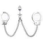 Anal Plug With Butt Plug Trainer Long Chain Handcuffs Stainless Steel Sm Bed Restraint Set Sex Toys +Fetish Blindfold Couple Flirt For Unisex