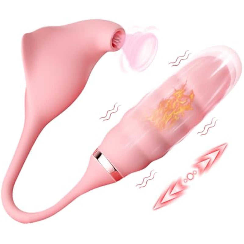 Manta Ray Shaped Sex Toy For Womens Sex, 3In1 Sex Stimulator For Women With 9Tongue Licking & 9 Thrusting Vibrator Dildo, Adult Sex Toys For Couples G Spot Dildos Rose Vibrators Clitoral Nipple
