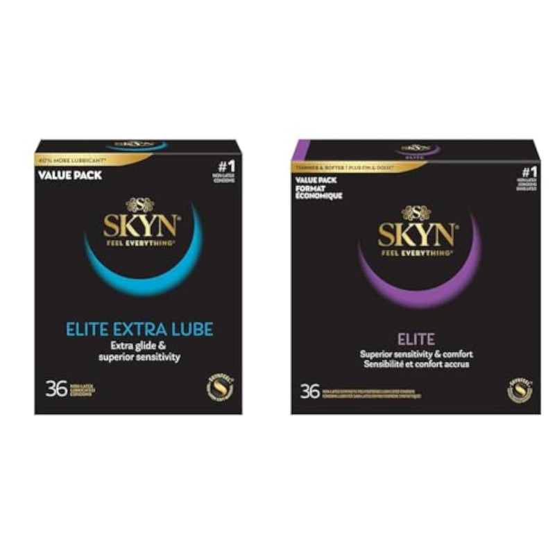 Elite Extra Lubricated 36 Count And Elite Ultra-Thin 36 Count Lubricated Latex-Free Condoms