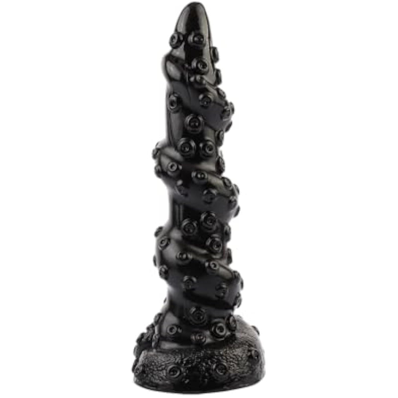 9.3'' Monster Thrusting Dildo, Octopus Tentacle Design With Suction Cup, Huge Fantasy Knot Dildo For Women, Men, Couples - Black