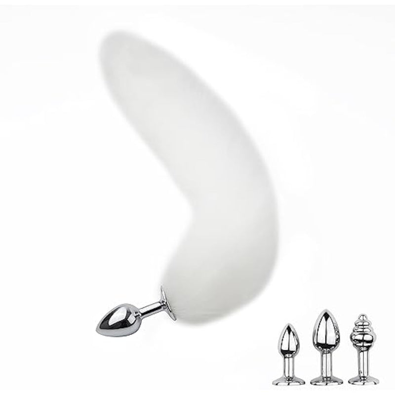 3Pcs/Set Fox Tail Anal Butt Plug With 3 Types Replaceable Detachable Stainess Steel Plugs Sex Adult Toys Flirting Tools For Cosplay,Sm Role Play And Couples