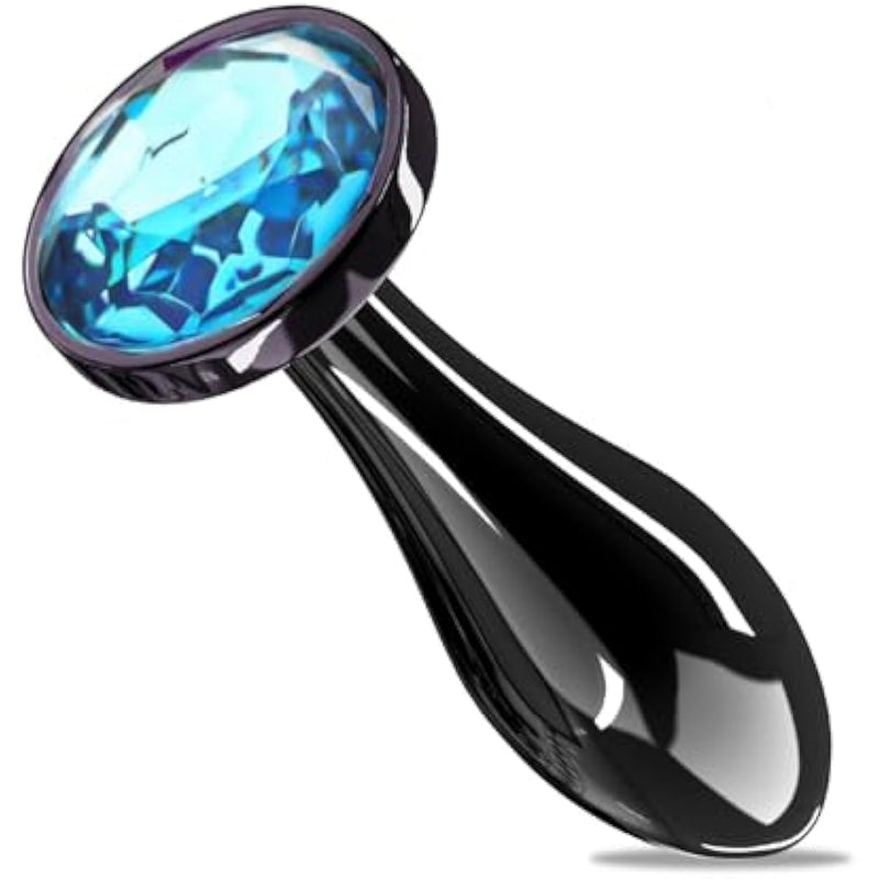 Small Anal Plug Adult Sex Toy For Beginner, Jewel Small Butt Plug Stainless Sex Anal Toy - G Spot Anal Sex Adult Toy For Beginner Adult Unisex Women And Men Couple (Blue)