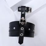 Bdsm Adjustable Handcuffs, Role Play Exercise With Detachable Leash For Party Role Play Jewelry, Pu Leather Bondage Fetish Handcuffs
