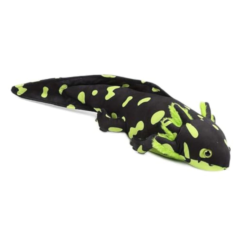 Black & Green Realistic Axolotl Plush Toy 18", Soft Salamander Stuffed Animal, Unique Amphibian Plush, Creative Room Décor, Ideal Presents For Kids Animal Lovers Birthday Christmas