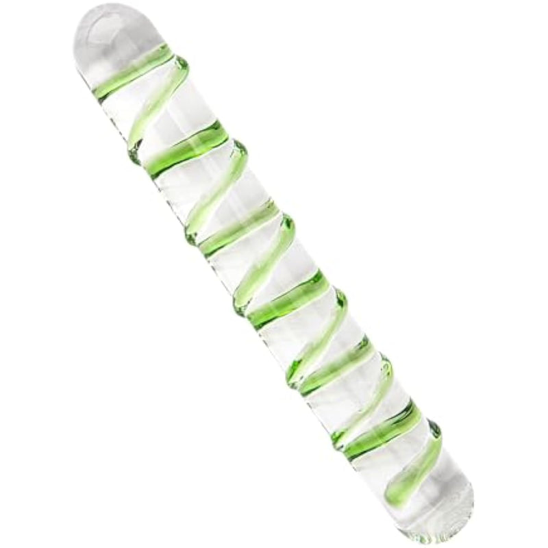 Glass Pleasure Wand, Crystal Dildo Penis With Swirl Texture, Anal Butt Plug For G-Spot Stimulation