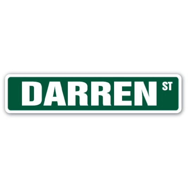 Darren Street Sign Childrens Name Room Sign | Indoor/Outdoor |  18" Wide Plast